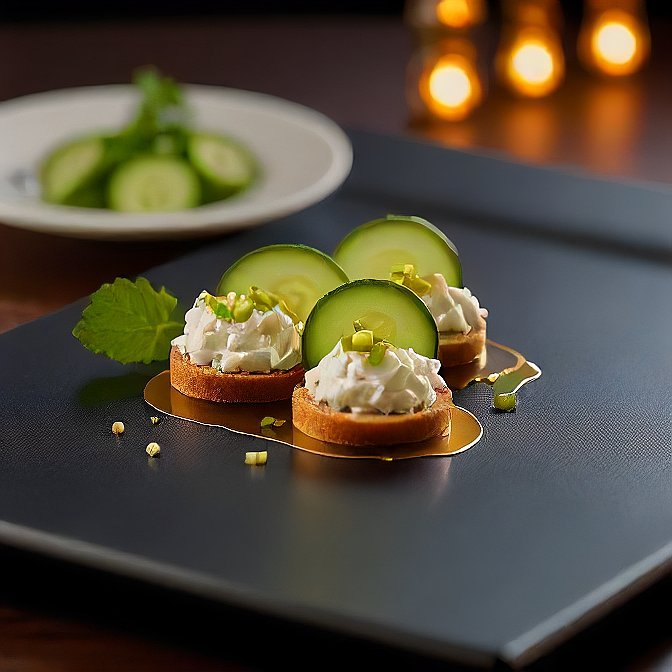 Cucumber Slices with Cottage Cheese